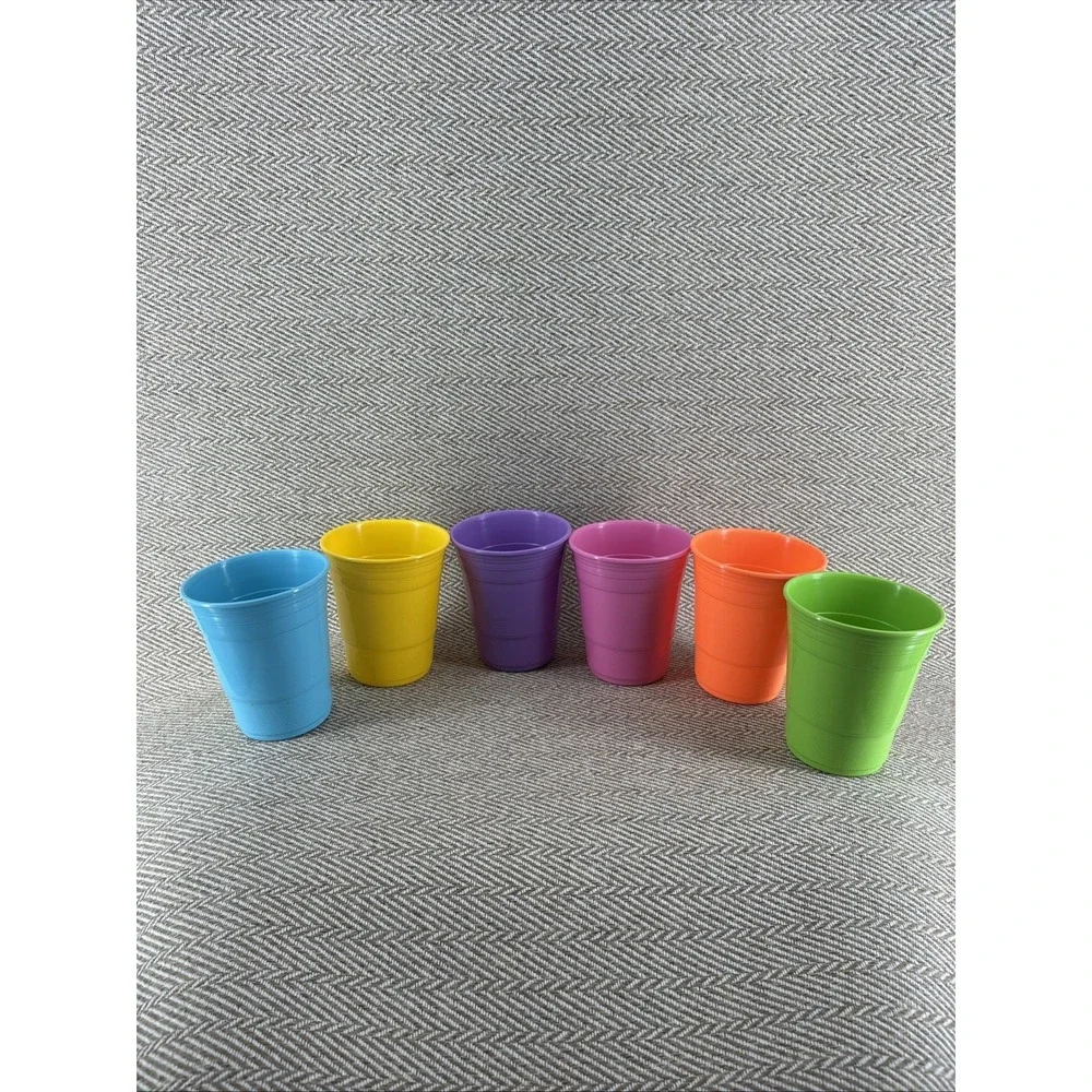 Great Plate Rainbow Square Plates and Cups 6 pair pack